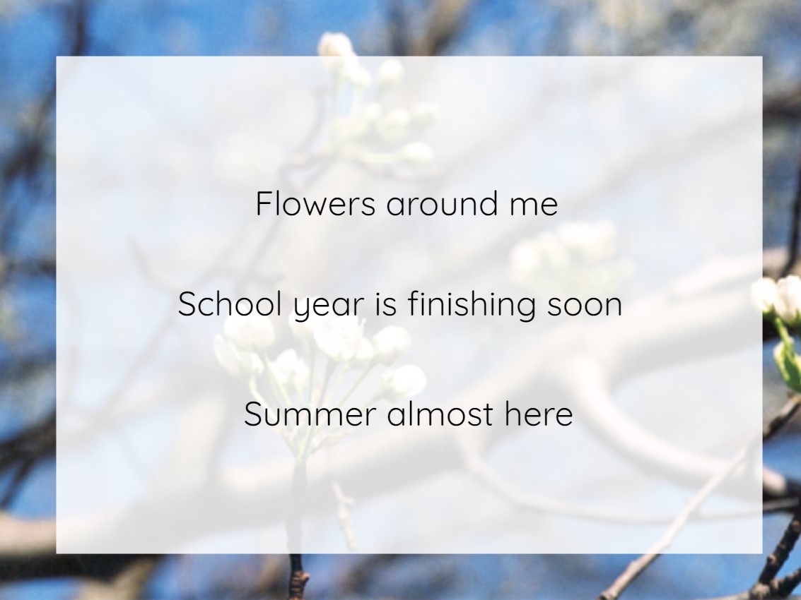 sample spring haiku