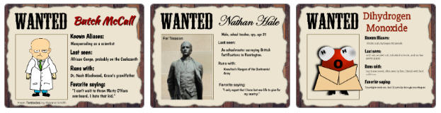 image of 3 student-created wanted posters